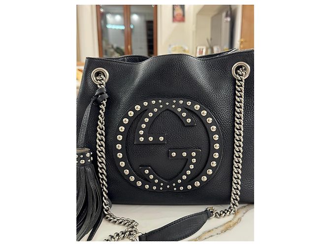 Borsa Gucci soho in pelle nera con borchie limited edition Nero - vista 11