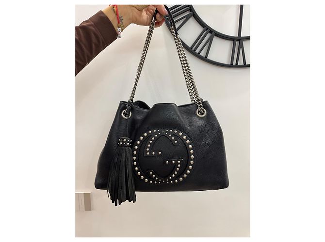 Borsa Gucci soho in pelle nera con borchie limited edition Nero - vista 2