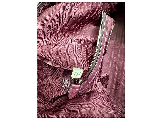 Borsa Prada in pelle bordeaux Bordò - vista 16