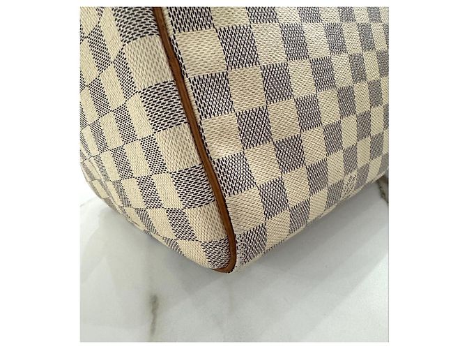 Bolsa Louis Vuitton Speedy 35 em lona Damier Azur Fora de branco - vista 16