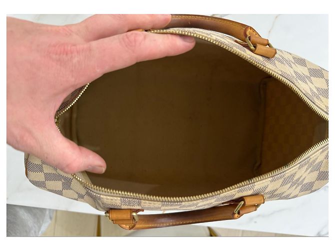 Bolsa Louis Vuitton Speedy 35 em lona Damier Azur Fora de branco - vista 19