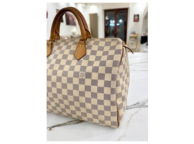 Bolsa Louis Vuitton Speedy 35 em lona Damier Azur Fora de branco - vista 5
