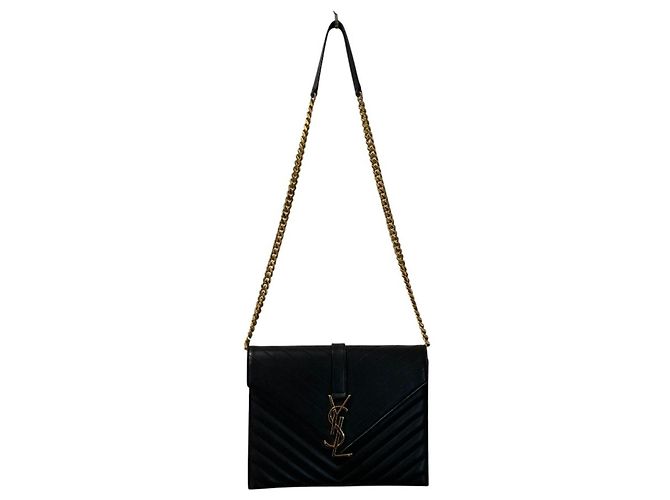 Borsa a Spalla Cassandra V-Stitch con Catena Yves Saint Laurent Nero - vista 2