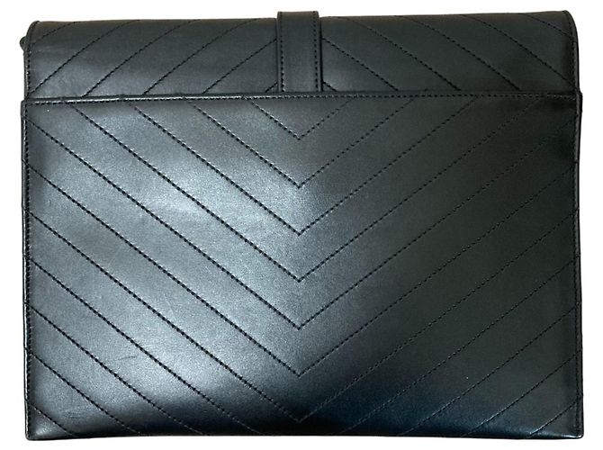 Borsa a Spalla Cassandra V-Stitch con Catena Yves Saint Laurent Nero - vista 4