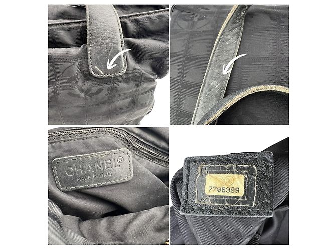 Timeless Chanel Borsa tote in nylon nero della nuova linea di viaggio anni 2000 - vista 6