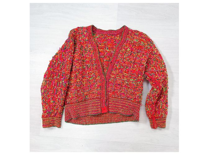 Suéter cropped oversize Kenzo Paris, suéter arcoíris de los 80 Multicolor Naranja - vista 10