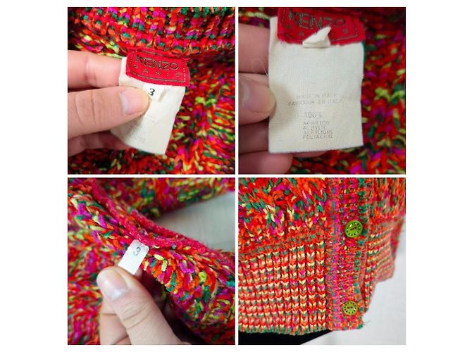 Suéter cropped oversize Kenzo Paris, suéter arcoíris de los 80 Multicolor Naranja - vista 11