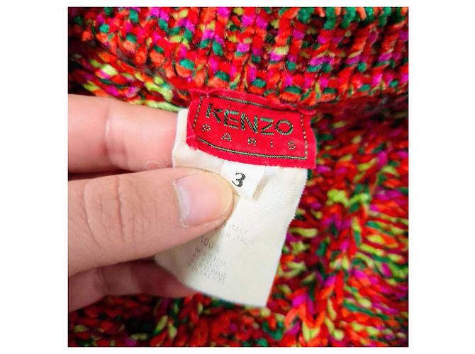 Suéter cropped oversize Kenzo Paris, suéter arcoíris de los 80 Multicolor Naranja - vista 2