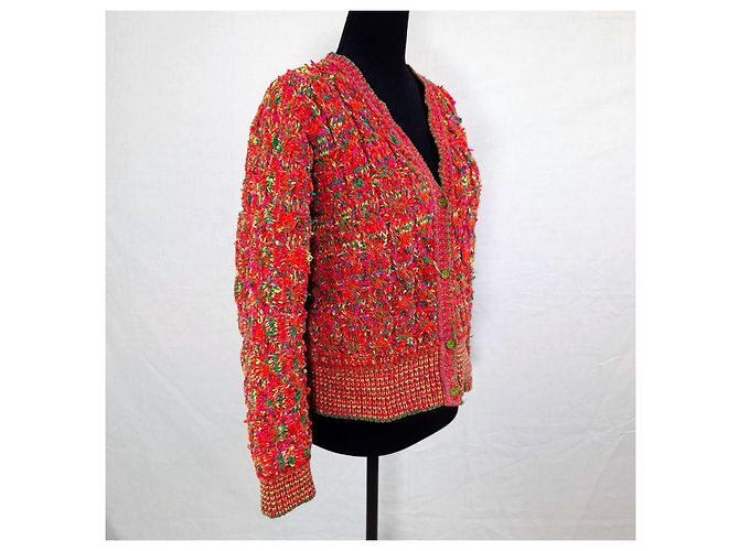 Suéter cropped oversize Kenzo Paris, suéter arcoíris de los 80 Multicolor Naranja - vista 3