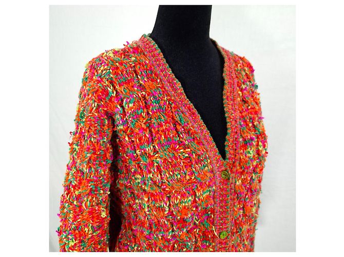 Suéter cropped oversize Kenzo Paris, suéter arcoíris de los 80 Multicolor Naranja - vista 4