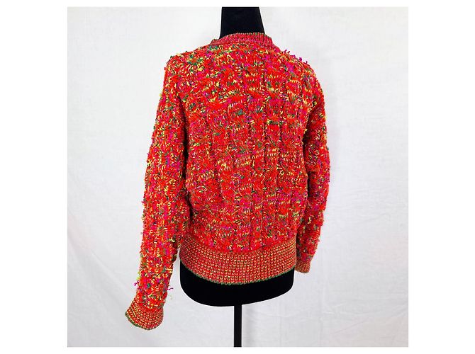 Suéter cropped oversize Kenzo Paris, suéter arcoíris de los 80 Multicolor Naranja - vista 5