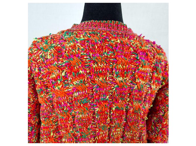Suéter cropped oversize Kenzo Paris, suéter arcoíris de los 80 Multicolor Naranja - vista 6