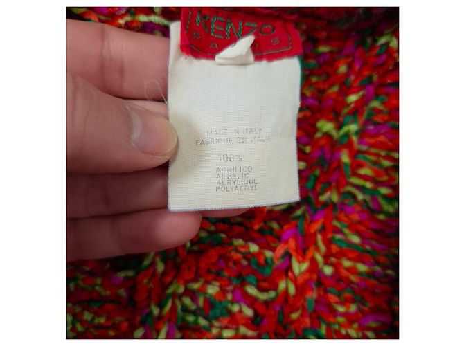 Suéter cropped oversize Kenzo Paris, suéter arcoíris de los 80 Multicolor Naranja - vista 7