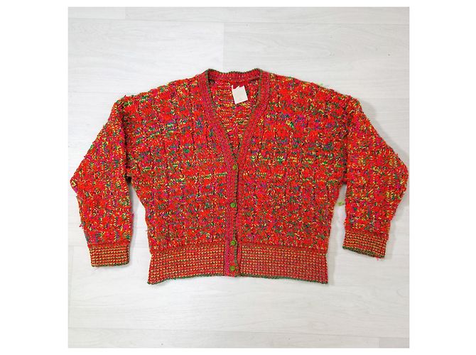 Suéter cropped oversize Kenzo Paris, suéter arcoíris de los 80 Multicolor Naranja - vista 8