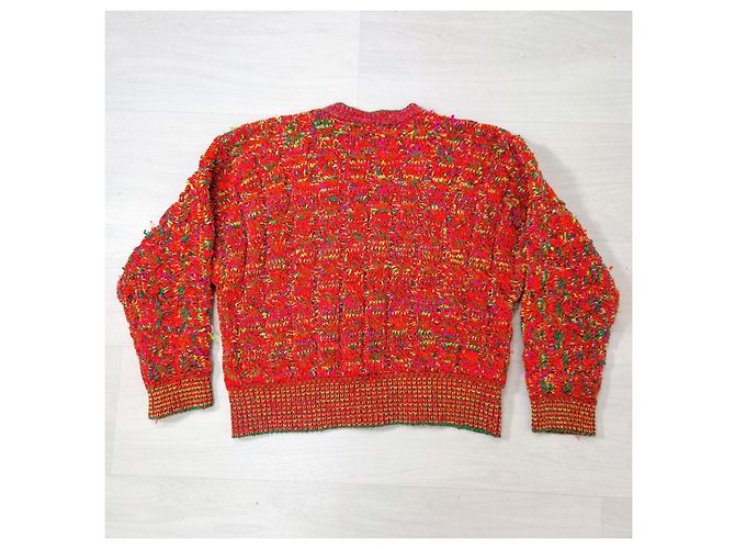 Suéter cropped oversize Kenzo Paris, suéter arcoíris de los 80 Multicolor Naranja - vista 9
