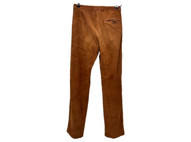 Autre Marque Pantalón de ante camel Camello - vista 2