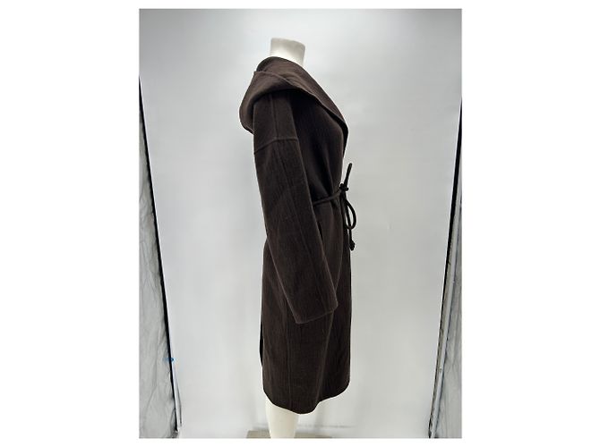 Autre Marque Abrigo de lana marrón Castaño - vista 3