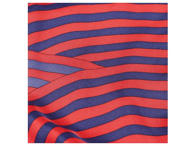 Vestido de seda y cachemira Hermès Negro Roja Azul - vista 5