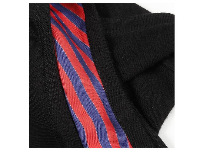 Vestido de seda y cachemira Hermès Negro Roja Azul - vista 6