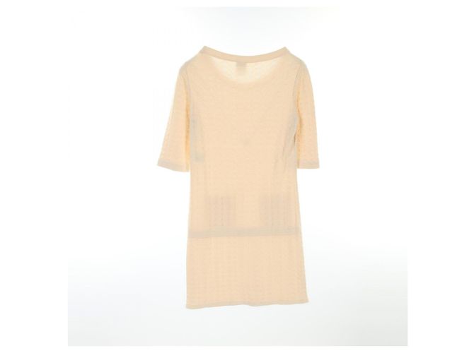 Timeless Vestido de algodón con botón Coco Mark de Chanel Beige Crudo - vista 2