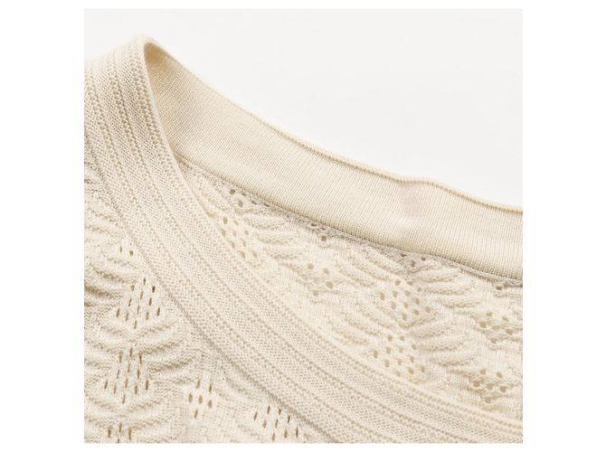 Timeless Vestido de algodón con botón Coco Mark de Chanel Beige Crudo - vista 8