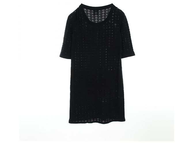 Timeless Vestido de algodón con botón Coco Mark de Chanel Negro - vista 2