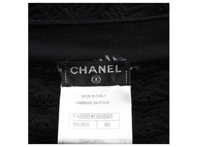 Timeless Vestido de algodón con botón Coco Mark de Chanel Negro - vista 3