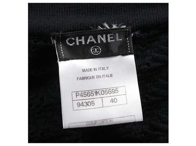 Timeless Vestido de algodón con botón Coco Mark de Chanel Negro - vista 5