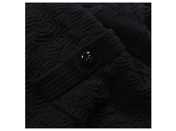 Timeless Vestido de algodón con botón Coco Mark de Chanel Negro - vista 9