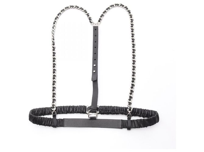 Timeless Chanel Coco Mark Ledergürtel Schwarz - Ansicht 2