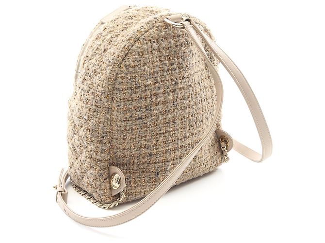 Timeless Chanel Matelassé Leder Rucksack Beige - Ansicht 2