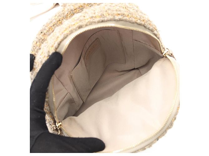 Timeless Chanel Matelassé Leder Rucksack Beige - Ansicht 3