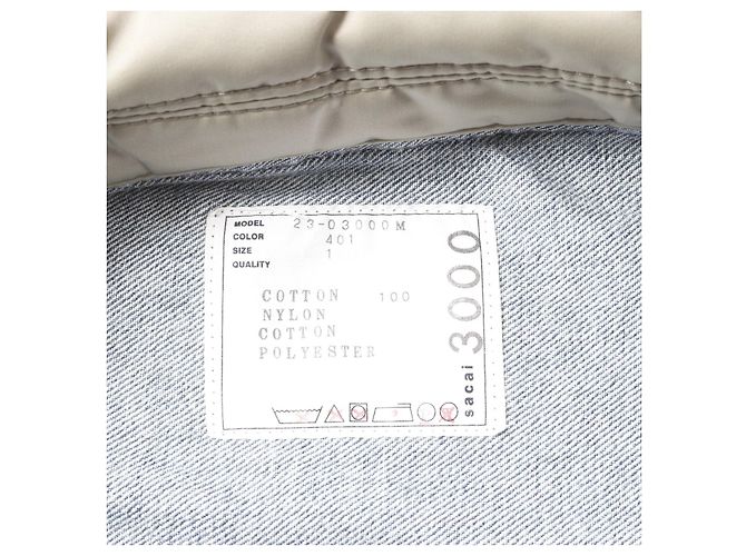 Chaqueta de mezclilla con paneles de nylon Sacai Azul Caqui - vista 3