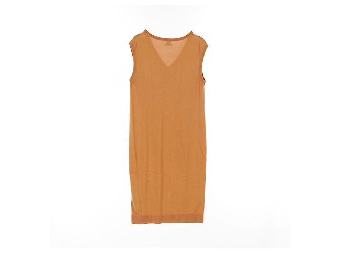 Vestido de seda H Logo de Hermès Castaño - vista 2