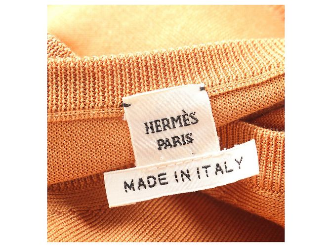 Vestido de seda H Logo de Hermès Castaño - vista 3
