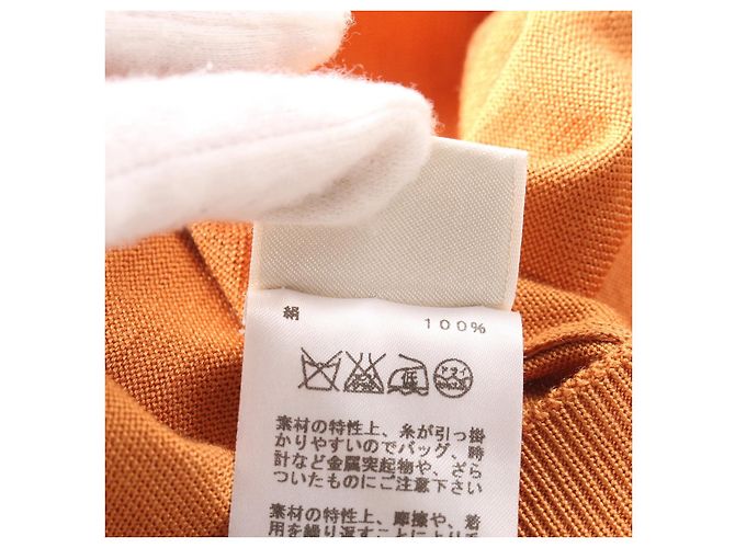 Vestido de seda H Logo de Hermès Castaño - vista 5