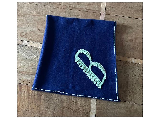 Barrie Marine und Mandelgrüner Schal oder Bandana Marineblau Hellgrün - Ansicht 10
