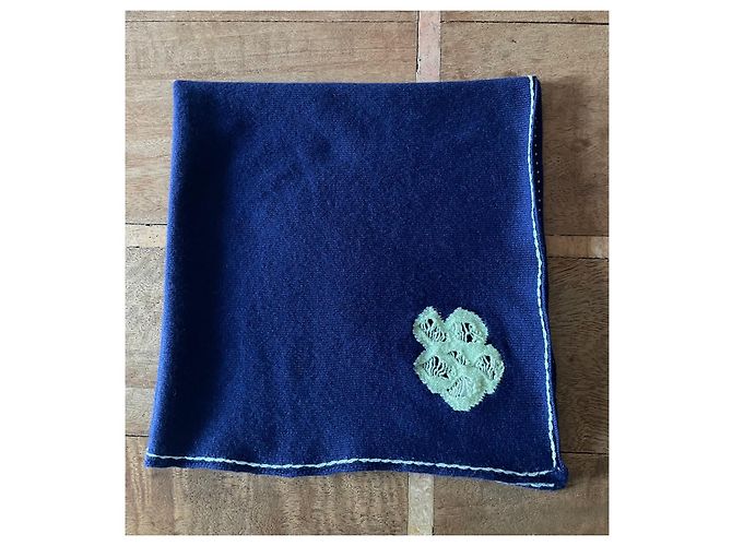 Barrie Marine und Mandelgrüner Schal oder Bandana Marineblau Hellgrün - Ansicht 11