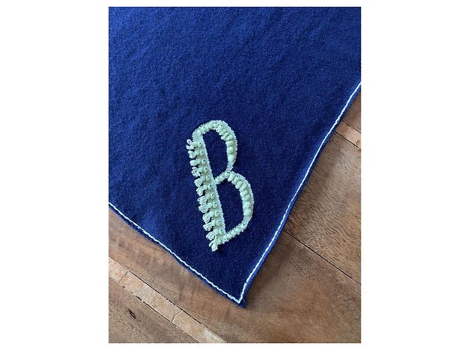 Barrie Marine und Mandelgrüner Schal oder Bandana Marineblau Hellgrün - Ansicht 3