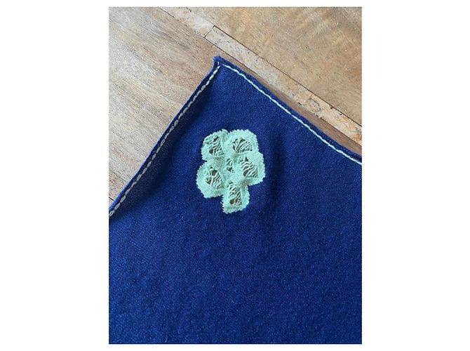 Barrie Marine und Mandelgrüner Schal oder Bandana Marineblau Hellgrün - Ansicht 4