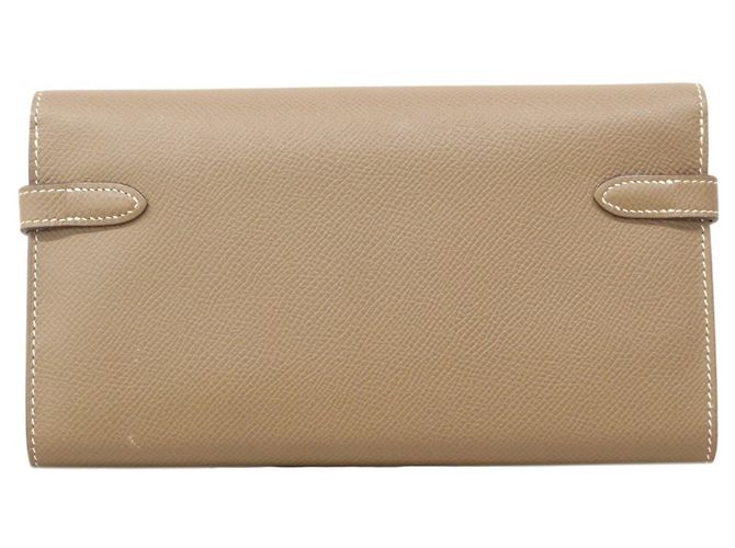 Hermès Hermes Kelly Geldbörse in Etoupe Grau Taupe - vista 11