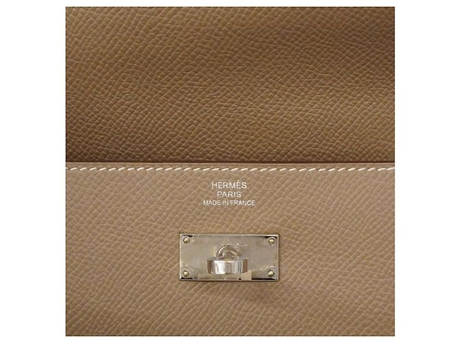 Hermès Hermes Kelly Geldbörse in Etoupe Grau Taupe - vista 5