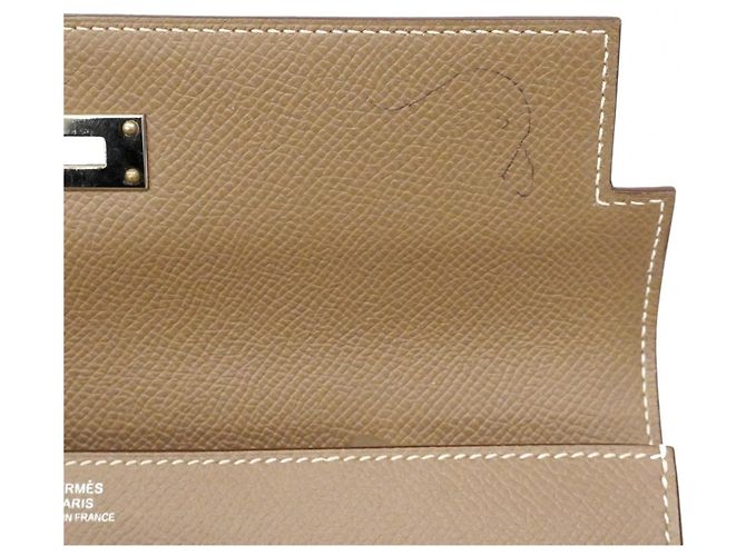 Hermès Hermes Kelly Geldbörse in Etoupe Grau Taupe - vista 6