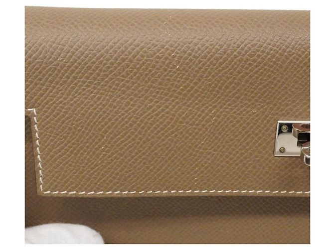 Hermès Hermes Kelly Geldbörse in Etoupe Grau Taupe - vista 9