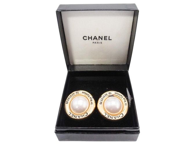 Orecchini a perla circolare Cambon Chanel vintage 1988 D'oro - vista 5