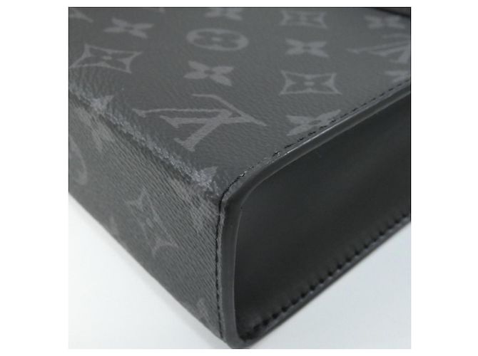 Portafoglio indossabile Louis Vuitton Monogram Eclipse Reverse Gaston Nero Grigio - vista 3