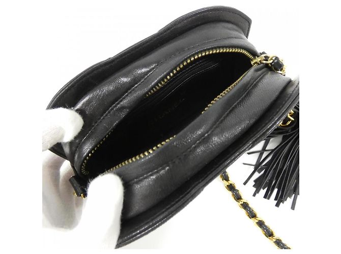 Borsa a spalla in pelle nera Chanel Nero - vista 6