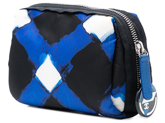 Pouch Airlines in nylon stampato blu Chanel - vista 2