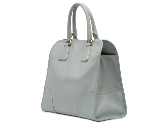 Borsa shopping Prada in Saffiano Lux blu Blu chiaro - vista 2