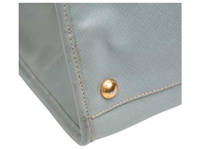 Borsa shopping Prada in Saffiano Lux blu Blu chiaro - vista 7